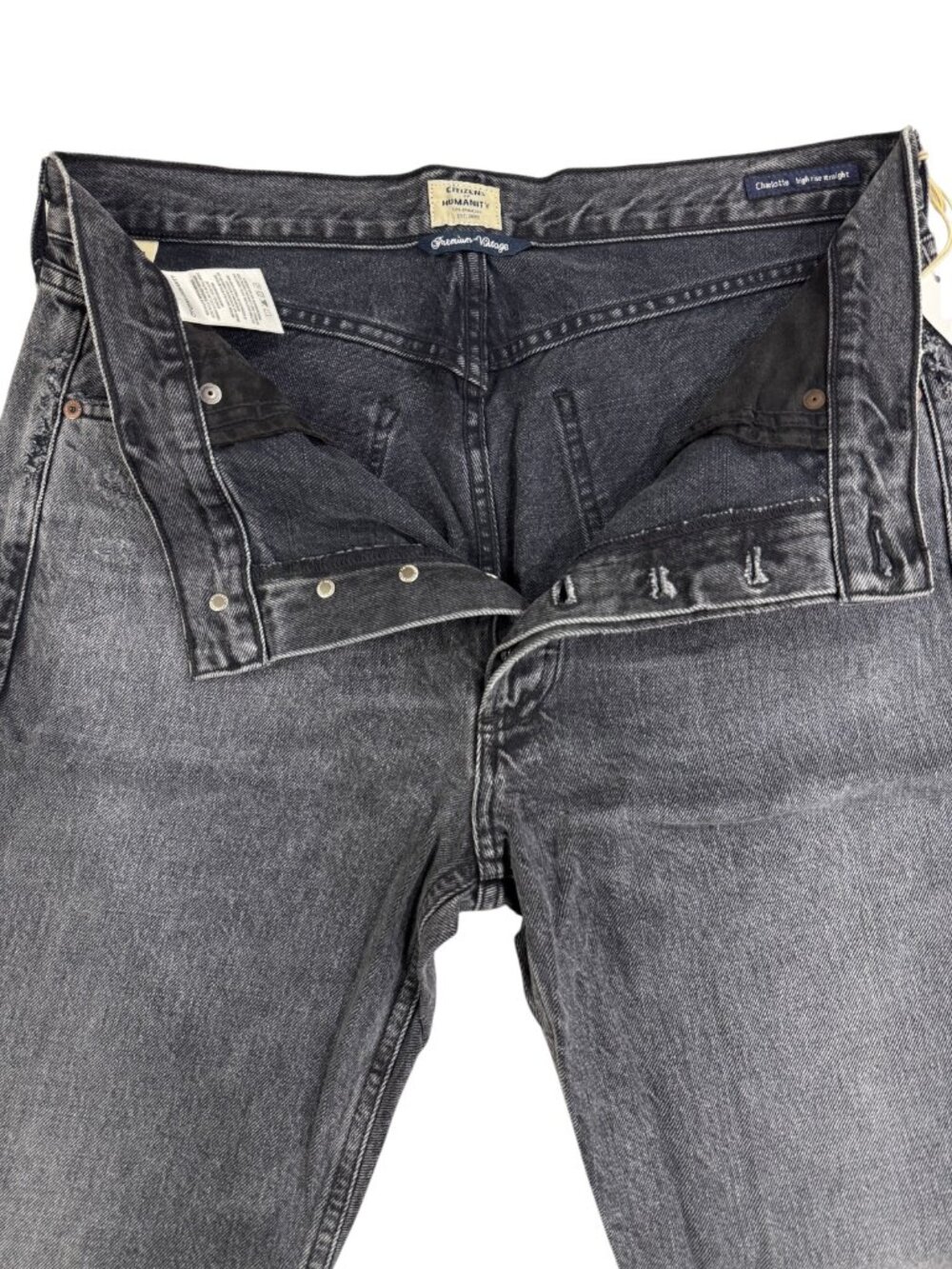 🆕 Citizens of Humanity Charlotte High Rise Straight Jeans Grayscale Wash $278🏷 - Picture 8 of 12